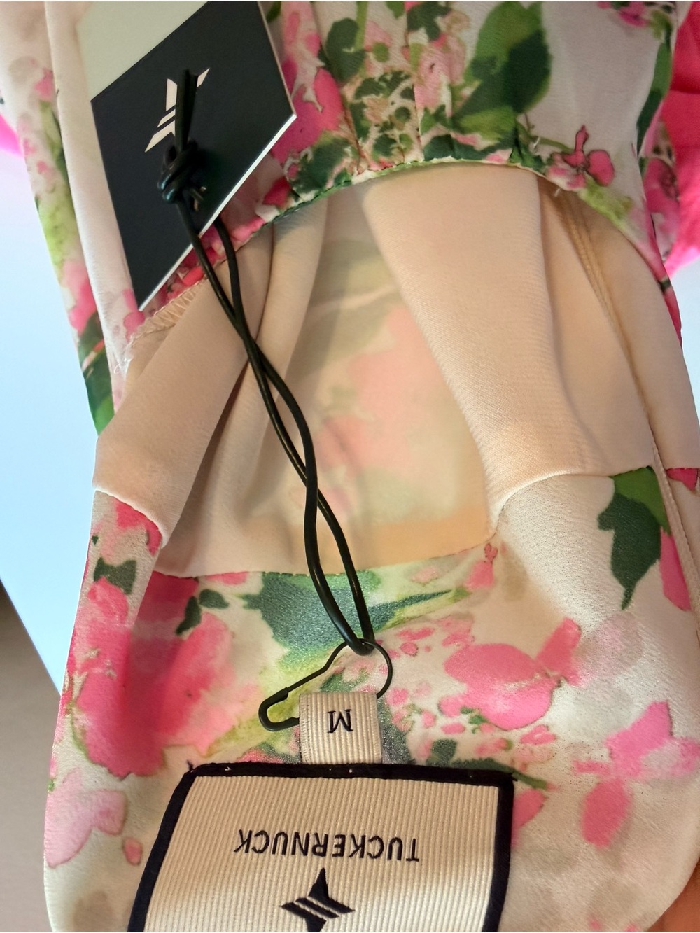 Tuckernuck Pink Hydrangea Floral Chiffon Ruffle A-Line maxi Dress Sz M -no stash - Picture 8 of 11